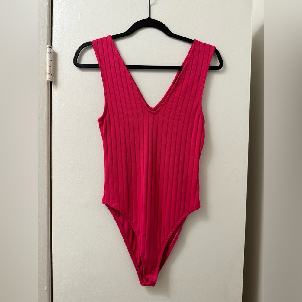 Zara, Hot Pink Bodysuit, Size Medium